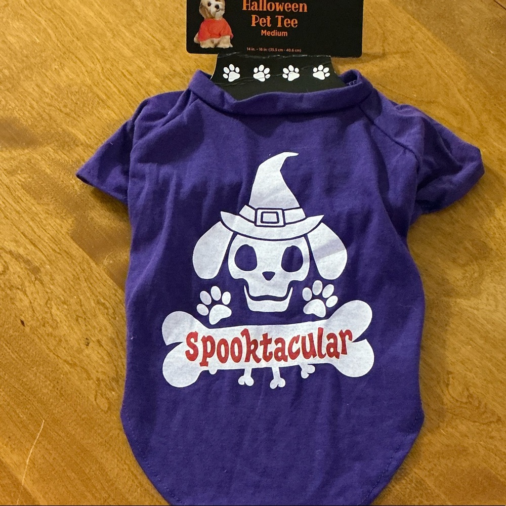 Spooktacular Purple Halloween Dog Tee